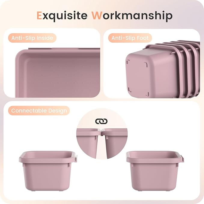 【𝟮𝟴𝗣𝗖𝗦】 【𝟱𝗦𝗶𝘇𝗲】 Purple Drawer Organizer, Makeup organizer, 【Holds 177 Items】 Bathroom Organizers and Storage, Plastic Desk Organizer Divider, Organizer Bins for Office Vanity A-LUGEI