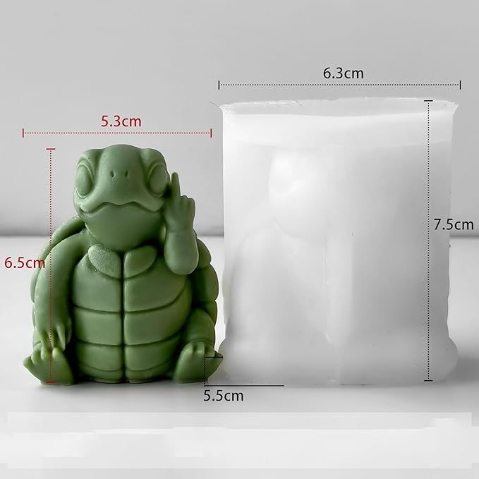 Turtle Cylinder Candle & Resin Mold - Resin Casting Silicone Molds for Home Decor & Candle Making Wave Spiral Mold
