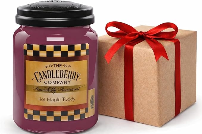 Candleberry Candles Hot Maple Toddy | Strong Fragrances for Home | Hand Poured in The USA | Highly Scented | 135 Hour Burn Time | Large Jar