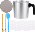 DRESSOOS Stainless Steel Candle Making Pot with Dripless Pouring Spout DIY Scented Candle Kit for Beginners and Adults Wax Melting Pitcher for Crafting and Random Color