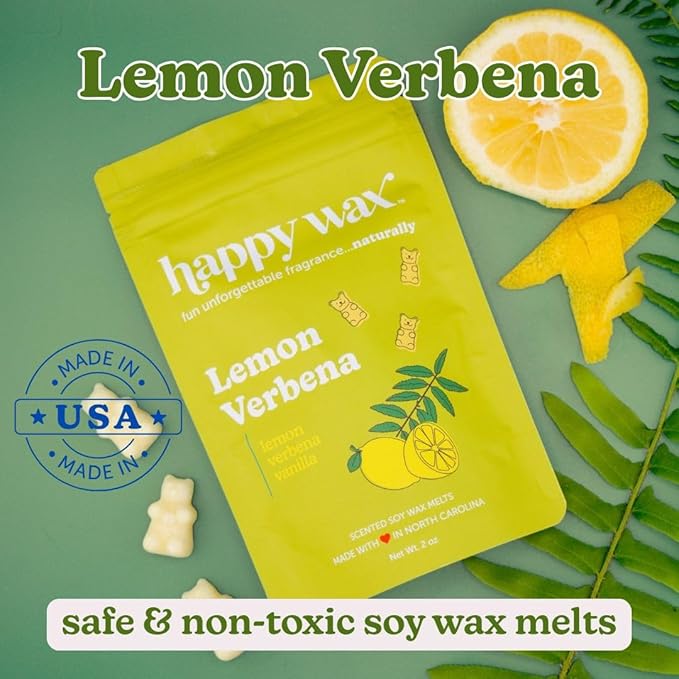Happy Wax Best Sellers Collection Scented Natural Soy Wax Melts – 6 Total Oz. of Scented Wax Melts, Collection Includes Lemon Verbena, Coastal Tide and Eucalyptus Spearmint