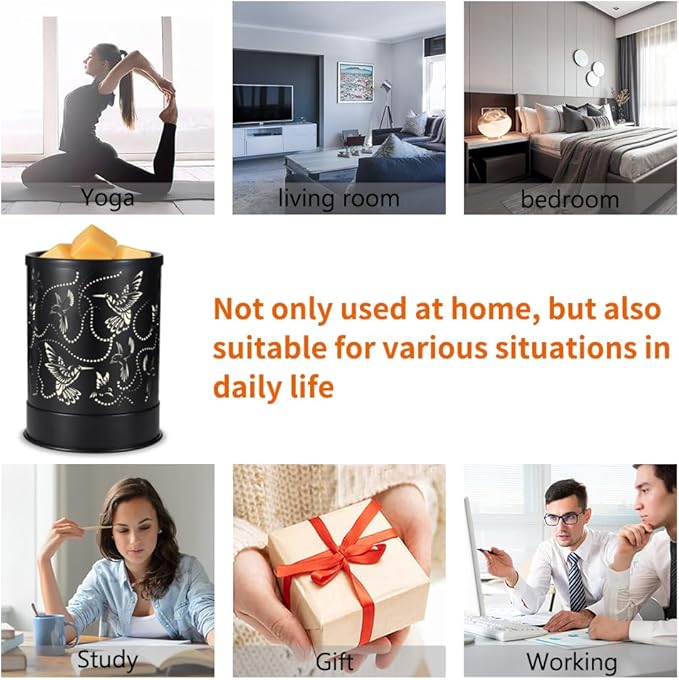 nawaza Metal Wax Melts Warmer 2-in-1 Electric Fragrance Candle Wax Melter and Wax Cubes with LED Light Aromatherapy Essential Oil Burner for Home Office Room Bedroom and Home Décor(Hummingbird Flock)