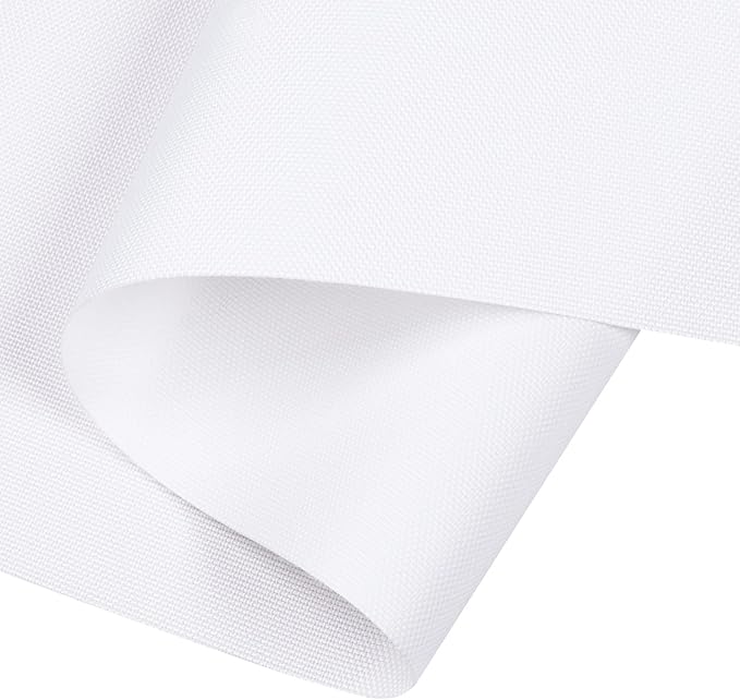 Soft Waterproof Canvas Fabric PU Backing, 600 Denier Ripstop UV Protection 30 x 60 Inch Canvas Cordura Fabric for Outdoor/Indoor, DIY Crafts, Bags, Awning, Marine, Furniture Cover(White)