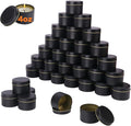 48 Pack Black Steel Round Candle Tins with Lids, 4 oz Capacity, Matte Black Finish for DIY Candle Making and Storage