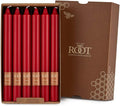 Root Candles Unscented Dinner Candles Premium Beeswax Blend Boxed Candle Set, 9-Inch, Red, 12-Count
