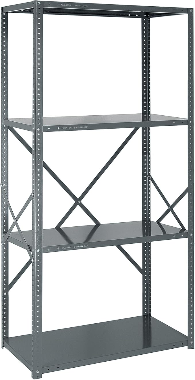 Quantum Storage Systems 75-1836-4 IRONMAN Solid Heavy Duty 4 Shelves 75" H x 36" W x 18" D