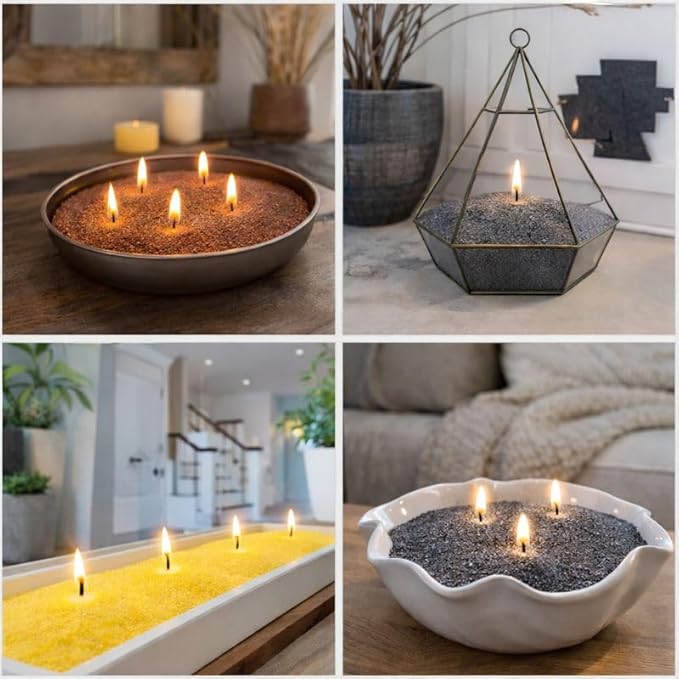 Sand Wax Candle Making Kit – 5 Wooden Wicks & 15 Cotton Wicks, 500 g Premium Fragrance-Free Sand Wax (Sunstone Sand (Yellow)