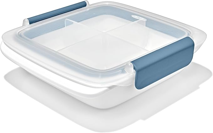 OXO Good Grips Prep & Go Slim Container with Removable Divider, Leakproof Reusable Small Meal Food Storage and Lid, Food Containers with Lids; Snack Organizer,1.8 Cups/0.4 L