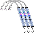 SUPRUS Electric Candle USB Type C Rechargeable 360° Flexible Neck Lighter with Upgraded LED Battery Display Safety Switch Flameless Plasma Windproof (Blue, 3Packs)
