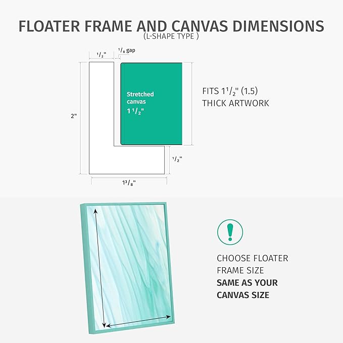 Pixy Canvas Floater Frame 12x36 for 1-1/2 (1.5) inch Deep Canvas Paintings/Canvas Prints/Wood Canvas Panels/Wall Art/Wall Decor/Home Decor/Artwork (Light Maple, 12 x 36 inch, Portrait)