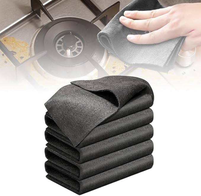 Wegodal Thickened Magic Cleaning Cloth, 2026 Upgrade Reuseable Streak Free Microfiber Cloth Microfiber Cleaning Cloth, Multipurpose Miracle Rags for Kitchen, Window, Glass, Cars (5Pcs, 8X12in)