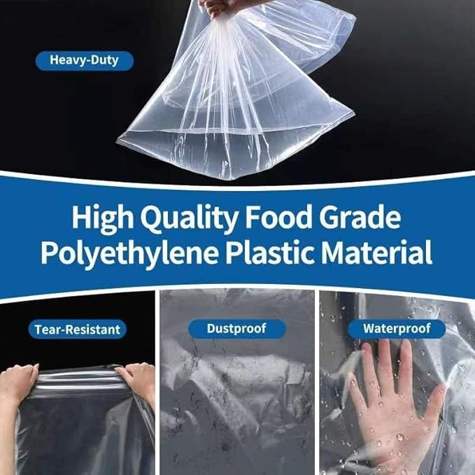 Jumbo Clear Storage Bags, Pack of 12, 40" x 60" XXL Dustproof Suitcase Bags, Waterproof Storage Bag for Luggage, Moistureproof Storage Bag for Chairs, Air Purifier，Evaporative Cooler and More