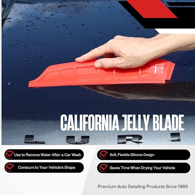 California Car Duster Jelly Blade Flexible Silicone Auto Drying Tool in Red 20083
