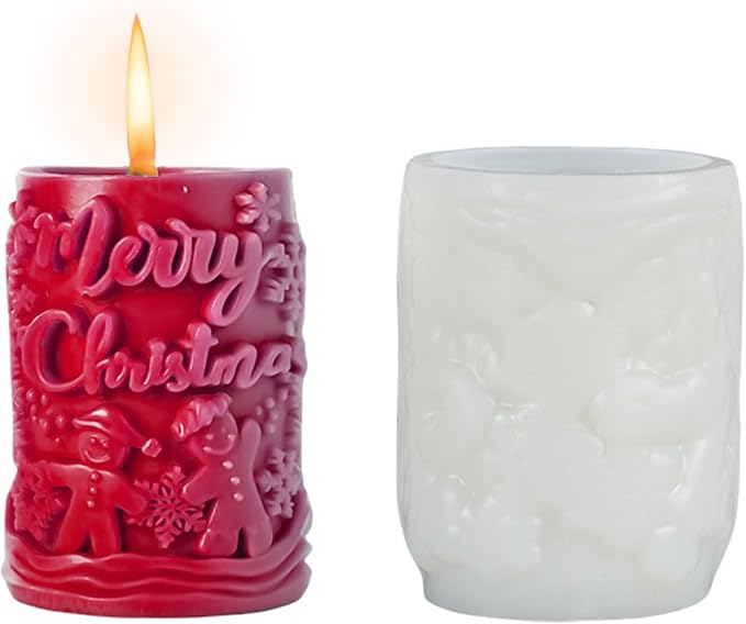 Elk Candle Moulds for Candle Making, Deer Pattern Pillar Candle Mold, Christmas Reindeer Silicone Mold for Soy Wax Candle, Aromatherapy Candle, Gypsum, Plaster, Home Decor (Snowman Molds)