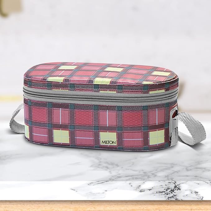 Milton Corporate Lunch Stainless Steel Containers Set of 3, Maroon