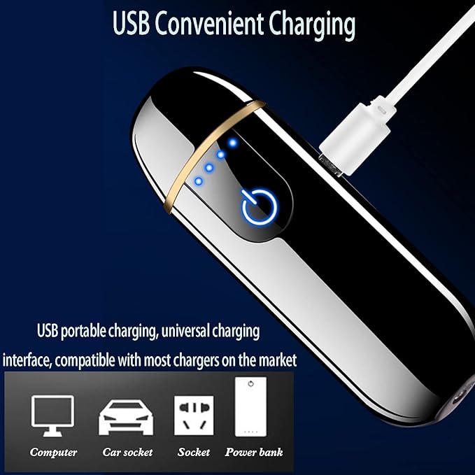 Electric Lighter, Smart Electronic Lighter, Mini USB Rechargeable Lighter Touch Ignition Windproof Flameless Lighter Lightweight Plasma Lighter with Power Indicator for Boyfriends Father Gifts (Red)