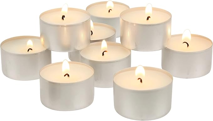 Stonebriar 300 Pack Unscented Tea Light Candles with 6-7 Hour Extended Burn Time, White, 300 Count