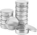 BENECREAT 12 Pack 3.4 OZ Tin Cans Screw Top Round Aluminum Cans Screw Lid Containers - Great for Store Spices, Candies, Tea or Gift Giving (Platinum)