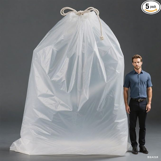 Extra Large Plastic Storage Bags 55 x 63 Inch Large Plastic Bags for Furniture, Luggage, Home Appliances, Kids Toys, Equipments, Industry or Agriculture Use and More (5 pack)