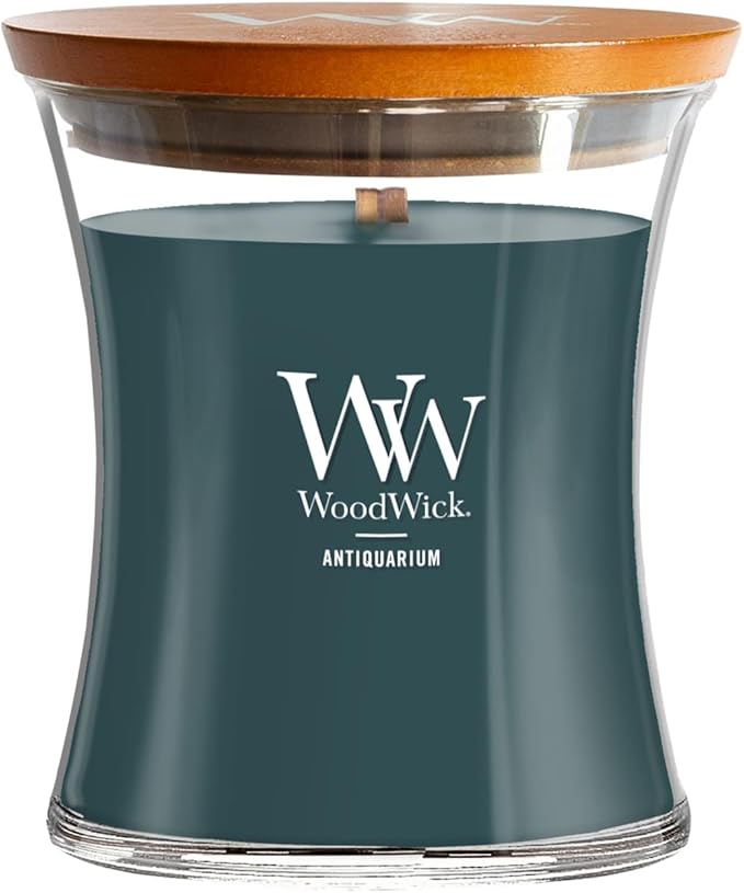 WoodWick Antiquarium Scented Medium Hourglass Candle, Crackles as it Burns, Great for Gifting, 9.7oz