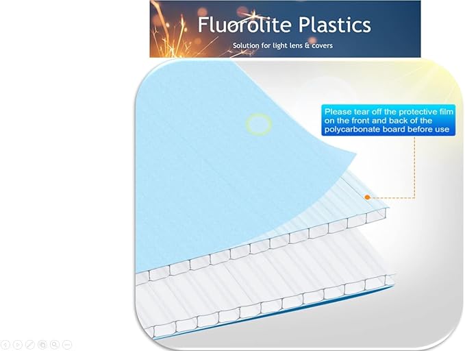 Multi-Wall or Twin Wall | Green House and Garden Panels | Thickness 6MM | 23.75" x 47.75" | Polycarbonate Panels Strong Impact and Shatterproof | Elevator Light Panels | Color: Clear