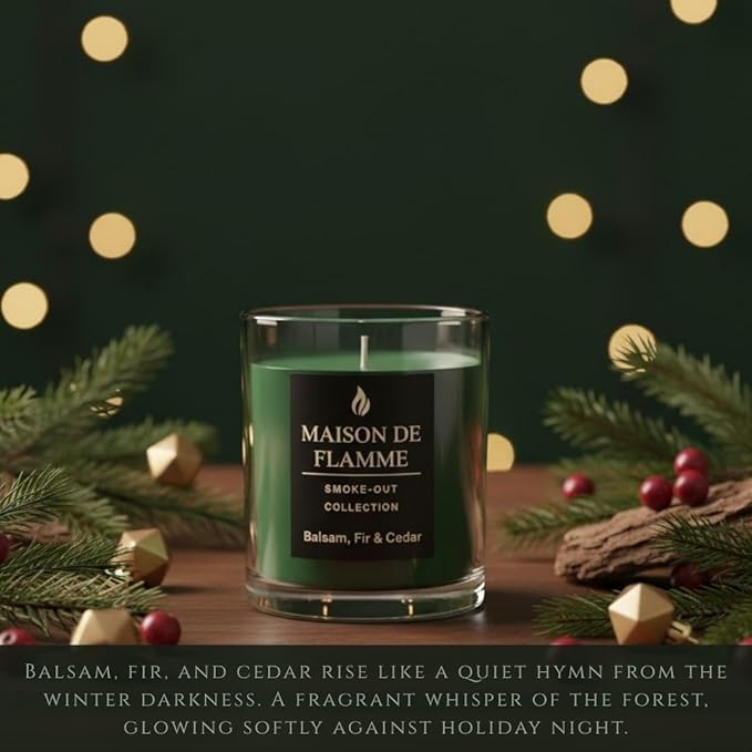 Smoke Odor Eliminating Candle – Balsam Fir & Cedar Soy Wax Candle for Kitchen, Apartment & Home Smells, Long Lasting Odor Neutralizing Scented Candle, 150g / 5.3 oz – Maison De Flamme