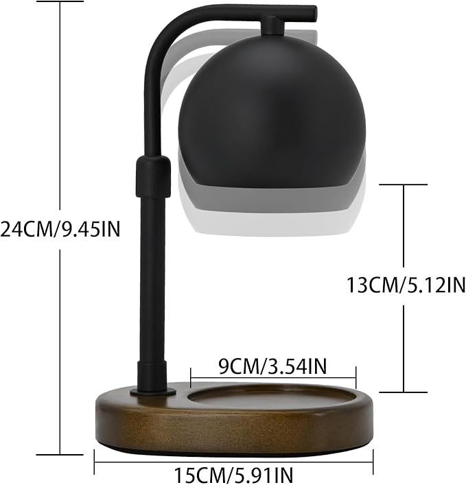 Candle Warmer Lamp Timer - Birthday Gifts for Women Mom Grandma, Mothers Day Gifts, House Warming Gifts New Home Decor Modern Farmhouse Decor with 2 Bulbs Wax Melt Compatible All Jar Candle Black
