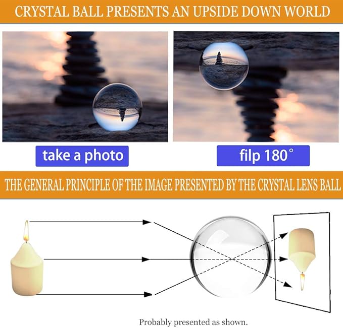 MerryNine 80mm/3.15" Photograph K9 Crystal Ball with Stylish Metallic Stand and Microfiber Clean Cloth, Decorative and Photography Accessory (Clear-Clear)
