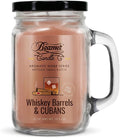 Whiskey Barrels & Cubans Candle – Odor Eliminating, Strong Scent – Whiskey Barrels & Tobacco – Long Lasting 90 Hour Burn – Large 12oz Mason Jar – Made in USA – Beamer Candle Co
