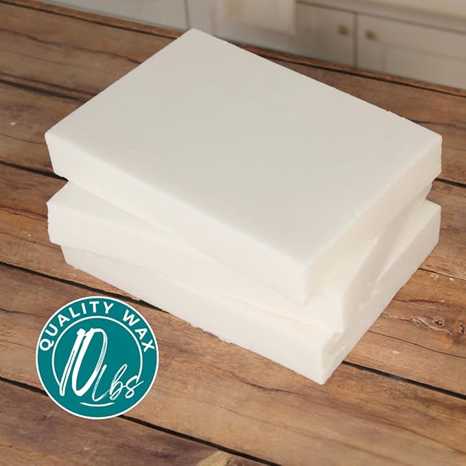 Direct Candle Supply - Coconut Soy Wax Blend for Candle Making - 10 lb. Creamy Blend for High Load Fragrance Formulation + 50 5-Inch pre-Waxed German/American Wicks (10lb + 50 Wicks)