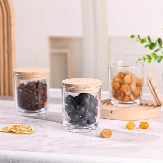 LETINE 8oz Glass Candle Jars with Lids - 12pcs Set for Candle Making, Versatile Storage of Herbs, Sugar Scrubs - Ideal Containers for DIY Gifts, Empty Candle Jars Kit with High Clarity & Durability