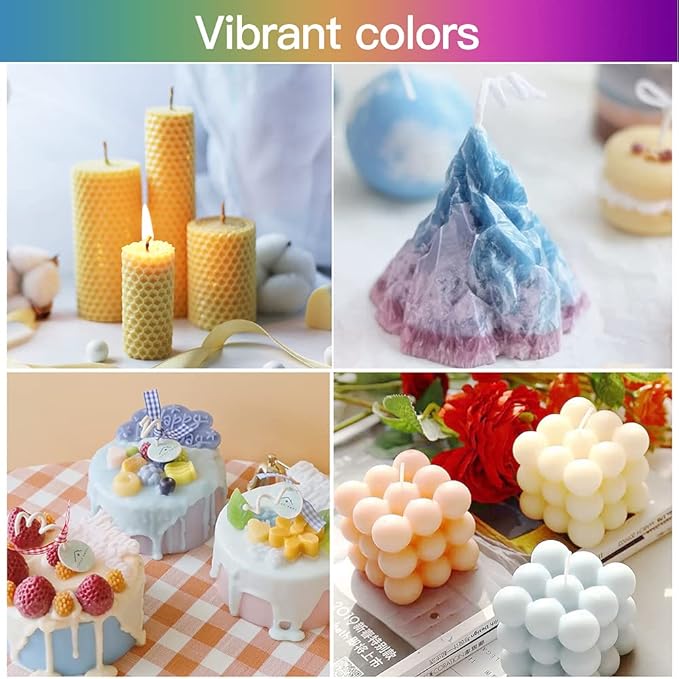 Oil-Based Candle Dye Non-Toxic Non-Irritating for DIY Making Supplies - Vibrant Concentrated Coloring for Soy Wax Dyes, Beeswax, Gel Wax, Candle Making Kit