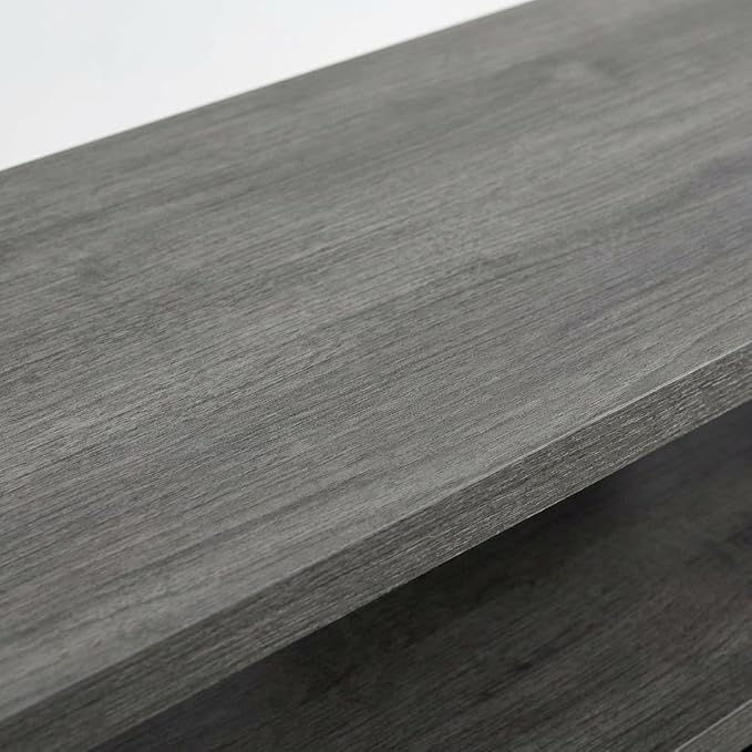Furnifact Charcoal Gray 1-Drawer TV Stand, Wood, Contemporary Style, Honeycomb and Melamine Veneer Finish, Supports 75 lb TVs up to 65 inches
