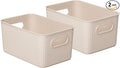 Superio Eco-Friendly Decorative Plastic Basket Open Home Storage Bins Organizer Baskets, Medium (2 Pack) Container Boxes for Organizing Closet Storage Bins for Shelves Drawer Shelf 5 Liter