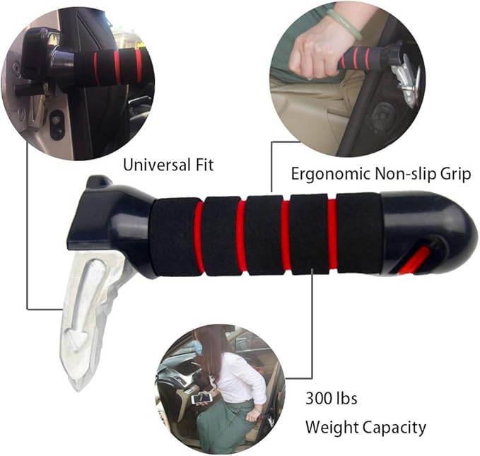 Portable Car Handle Heavy Duty Automotive Handle Assistance Mobility Aid Auto Assist Grab Bar Vehicle Seat Transfer Handles Handicapped Accessories for Able Elderly