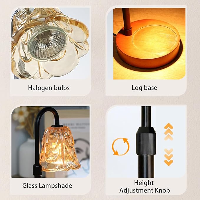 Candle Warmer Lamp with Timer Dimmer Adjustable Height for New Home House Bedroom Decor,Wax Melt Warmer with 2 Bulbs for Jar Candles, Gifts for Mom Women Friend Sister Mothers Day Birthday | Black