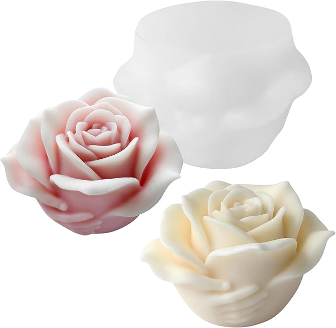 Hand Heart Cylinder Candle & Resin Mold - Resin Casting Silicone Molds for Home Decor & Candle Making Wave Spiral Mold
