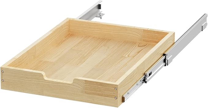 Sikarou Wood Pull Out Cabinet Organizer 23" W x 21" D, Heavy-Duty Sliding Drawers for Inside Cabinets Storage and Organization for Kitchen, Pantry, Bathroom