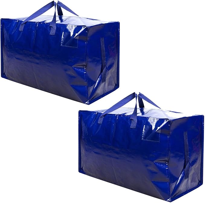 VENO 2 Pack Extra Large Heavy Duty Moving Bags with Wide Opening & Reinforced Handles, Reusable Storage Tote Bags with Strong Zippers for Clothes, College Dorm Essentials & Moving Supplies