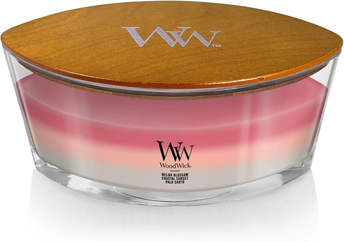 WoodWick Shoreline Trilogy Gifts for Women and Men, 16 oz Ellipse Trilogy Candle with Crackling Wick