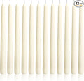 OSHINE 12 Pack Ivory Taper Candles Long Taper Candle 10 Inch Dripless Unscented Smokeless & Emergency 7-8 Hours Long Burning Tall Candlesticks Ideal for Weddings, Thanksgiving, Christmas, Dinner Party