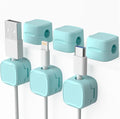6 Pack Magnetic Cord Organizer & Cable Clips - Adjustable Under Desk Cable Management, Adhesive Wire Holder for Home, Office, Phone, Car, Wall, and Nightstand (Mint Green)
