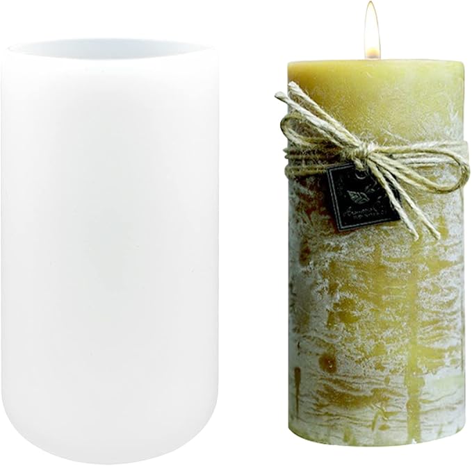 Cylinder Silicone Candle Molds for Candle Making, Pillar Resin Casting Moulds for Resin Soap Flower Insect Specimen Wax Making Polymer Clay DIY Craft