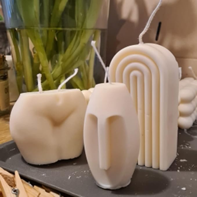 Geometric Rainbow Arch Candle Molds, Striped U-Shaped Silicone Mold, Abstract Lines Epoxy Molds for Candle Making and Baking Making Soap Wax Cake Mousse Ice Cream