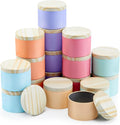 Honeydak 36 Pcs 4oz Candle Jars Bulk Multicolored Candle Tins Small Empty Containers with Metal Wood Grain Printing Lids for Making DIY Jars Storage Wedding Gifts