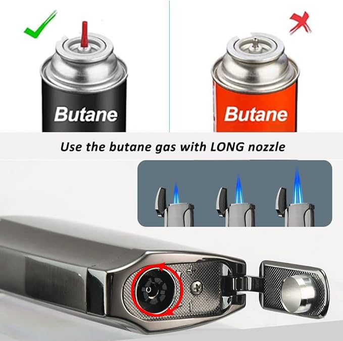 PROMISE Honest Metal Lighter Double Jet Flame Lighter with Punch Shipped Without Gas (2PCS Gunmetal)