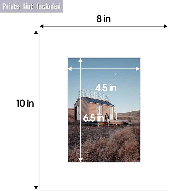 Golden State Art, Pack of 25, Acid-Free White Pre-Cut 8x10 Picture Mat for 5x7 Photo with White Core Bevel Cut Frame Mattes