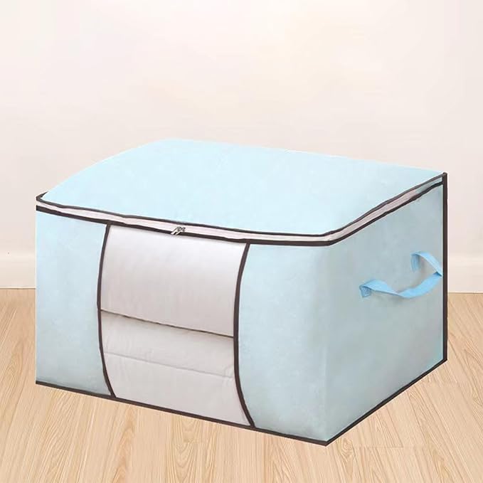 Generic Heavy Duty Moving Bags, Moving Boxes with Reinforced Handles ＆ Premium Double Zippers, 2024 New Storage Tote for Space Saving, Packing ＆ Moving Storage, Light Blue
