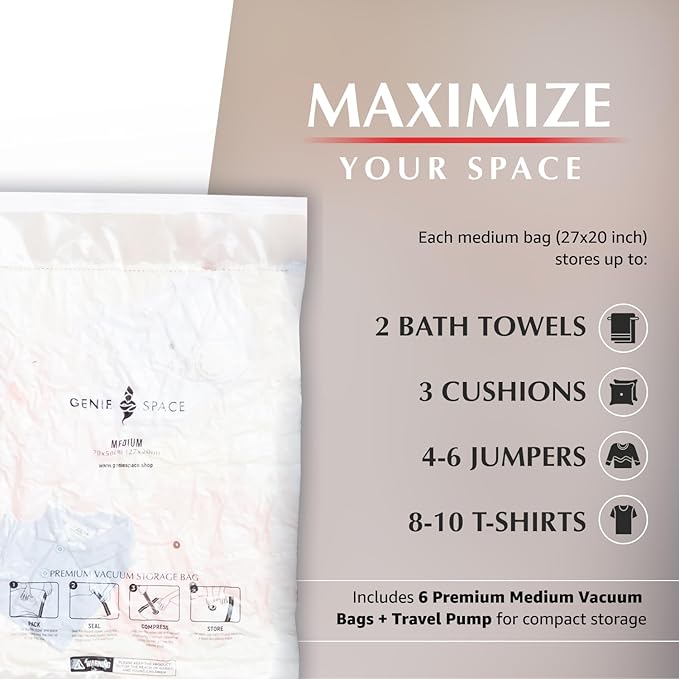 Genie Space - Premium Bags - Medium - 6 Pack