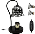 Candle Warmer Lamp with Timer&Dimmer, Adjustable Brightness Marble Base Electric Wax Melts Warmer, Home Decor Candle Warming Lamp Gifts with 2 Bulbs